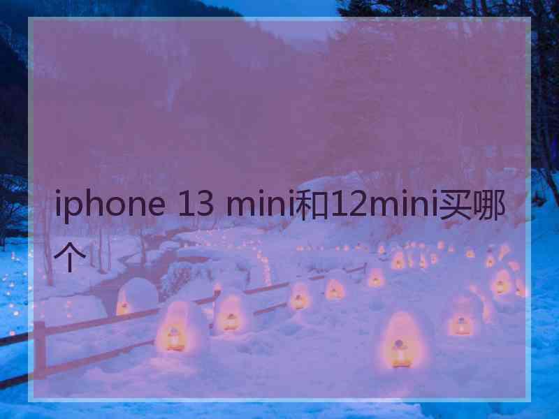 iphone 13 mini和12mini买哪个