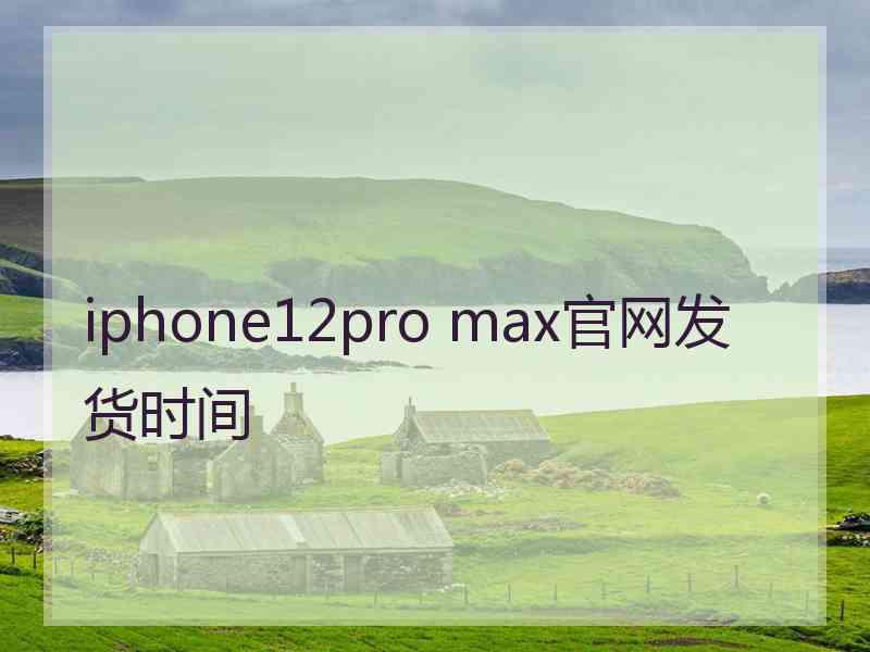 iphone12pro max官网发货时间