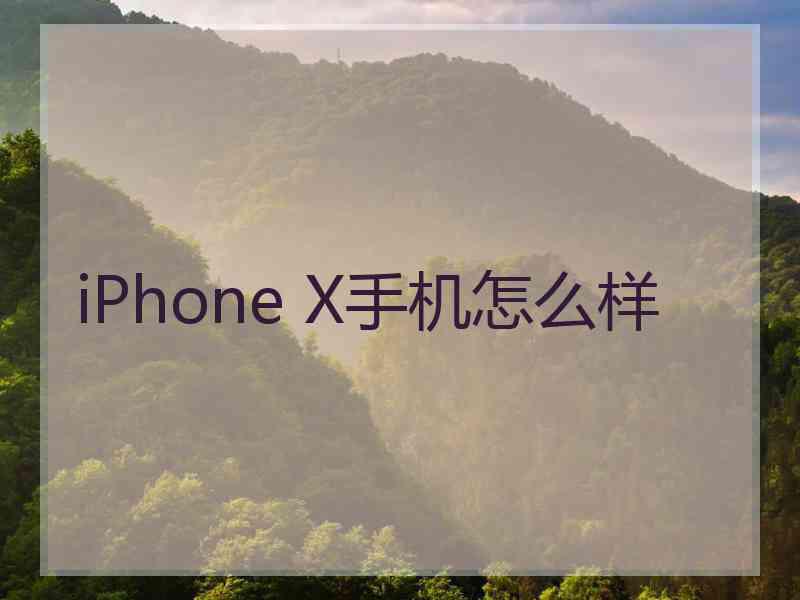 iPhone X手机怎么样