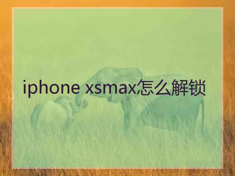 iphone xsmax怎么解锁