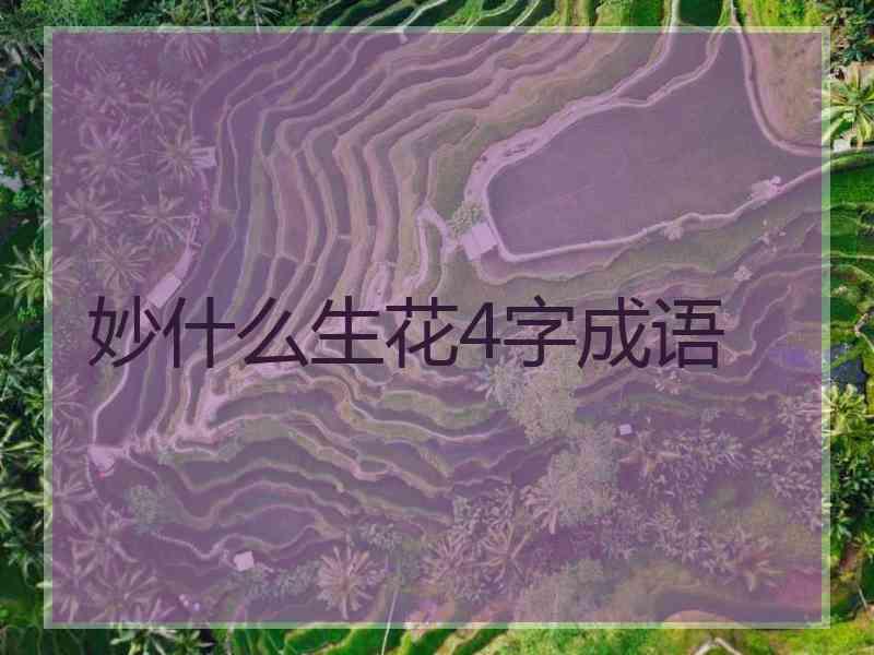 妙什么生花4字成语