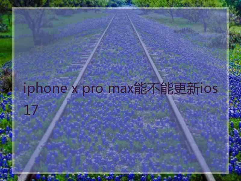 iphone x pro max能不能更新ios 17