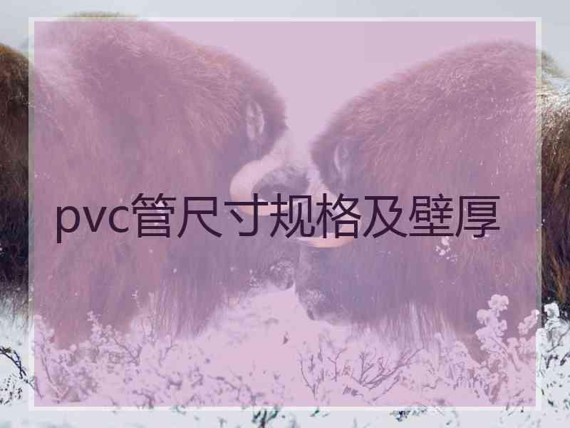 pvc管尺寸规格及壁厚