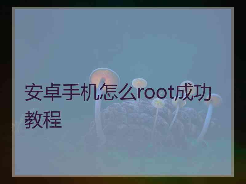 安卓手机怎么root成功教程