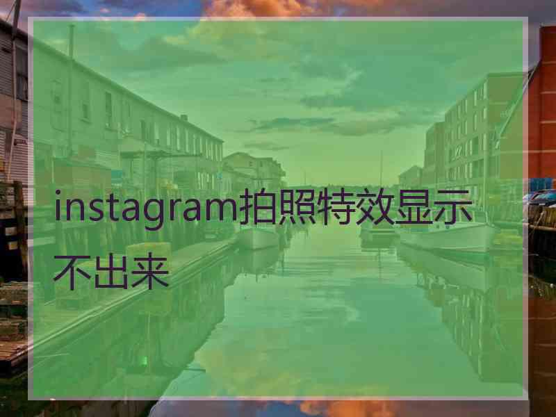 instagram拍照特效显示不出来