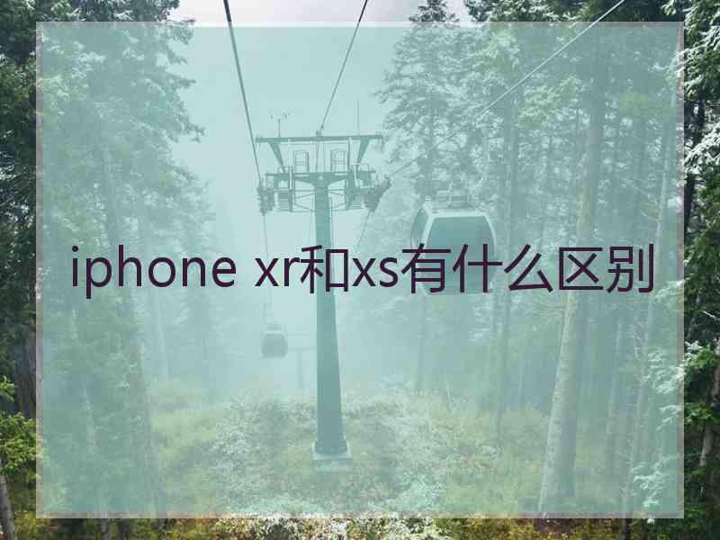 iphone xr和xs有什么区别