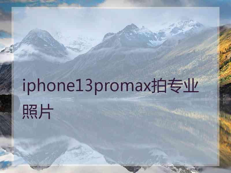 iphone13promax拍专业照片