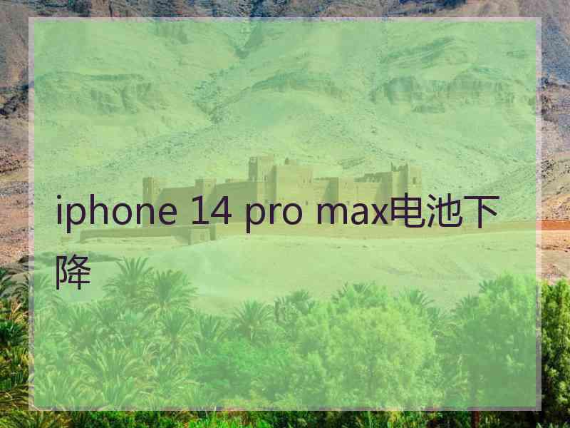 iphone 14 pro max电池下降