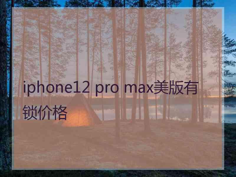 iphone12 pro max美版有锁价格