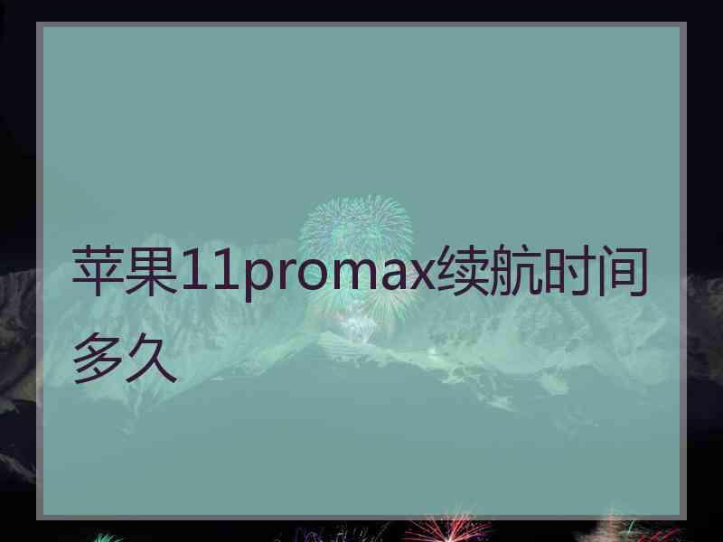 苹果11promax续航时间多久