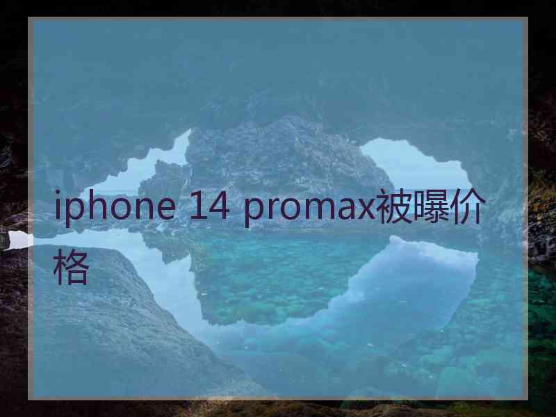 iphone 14 promax被曝价格