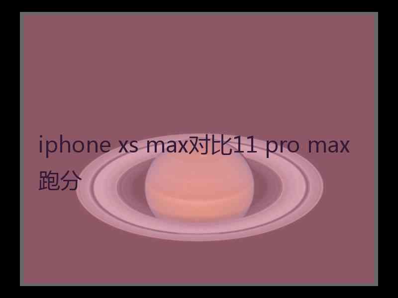 iphone xs max对比11 pro max跑分