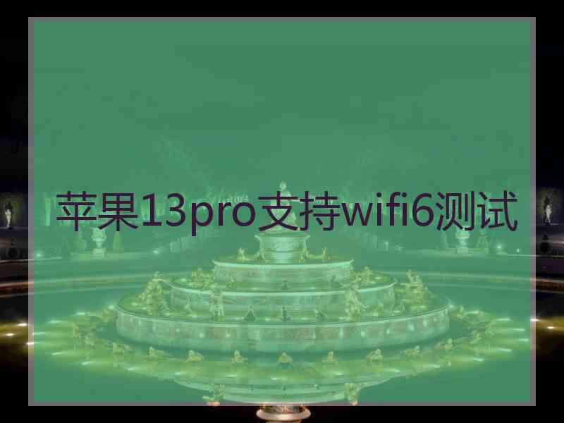 苹果13pro支持wifi6测试