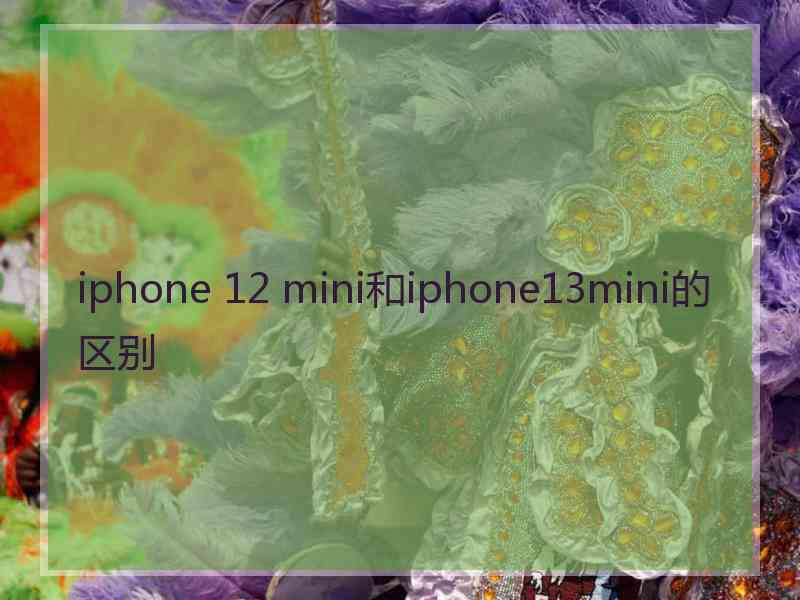 iphone 12 mini和iphone13mini的区别