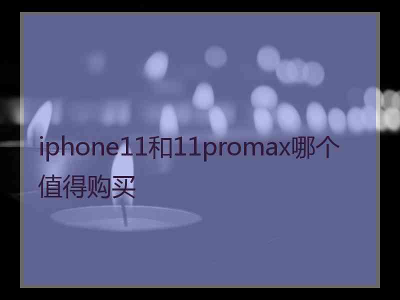 iphone11和11promax哪个值得购买