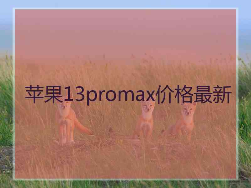 苹果13promax价格最新