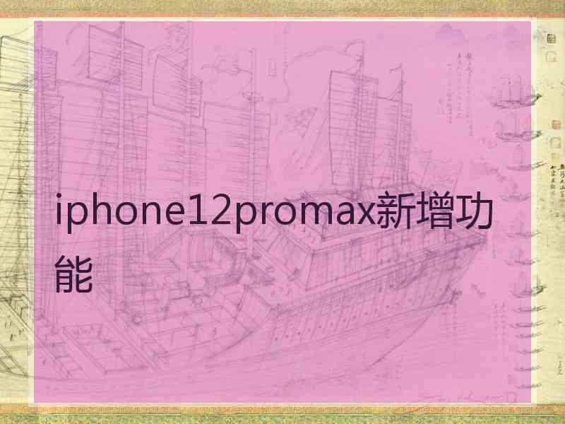 iphone12promax新增功能