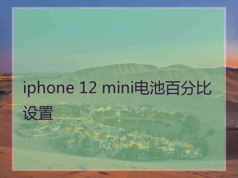 iphone 12 mini电池百分比设置