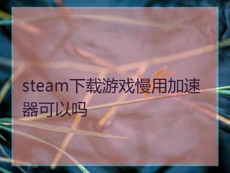 steam下载游戏慢用加速器可以吗