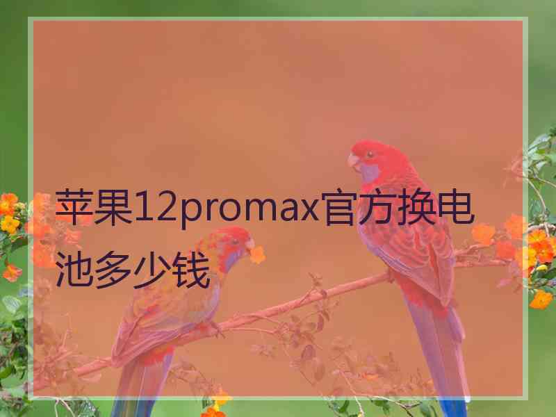 苹果12promax官方换电池多少钱