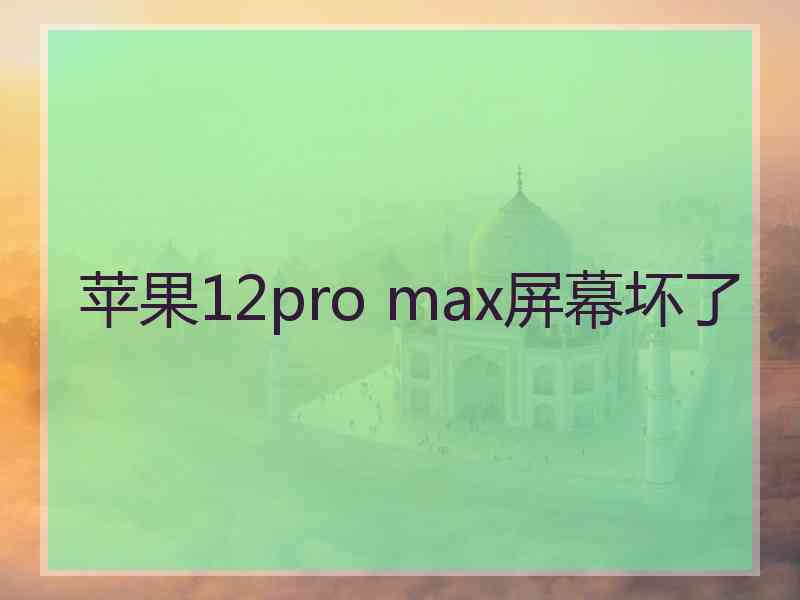 苹果12pro max屏幕坏了