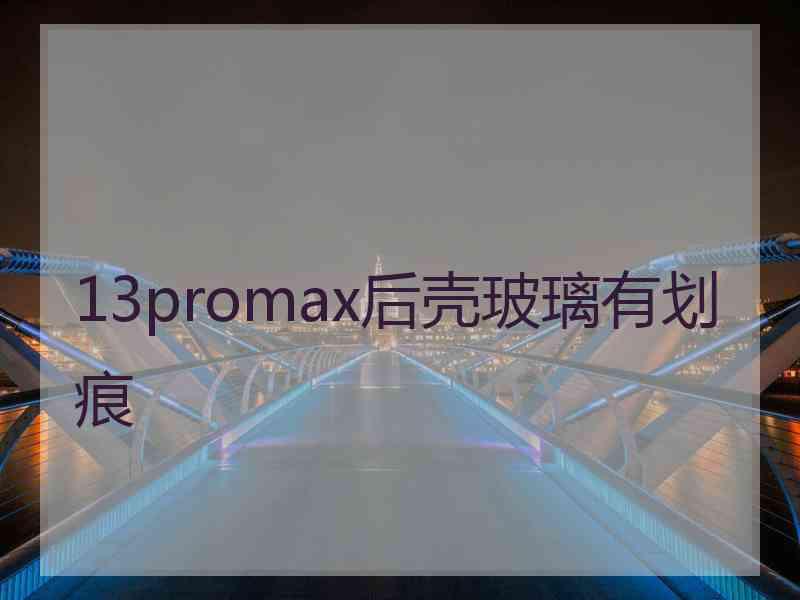 13promax后壳玻璃有划痕