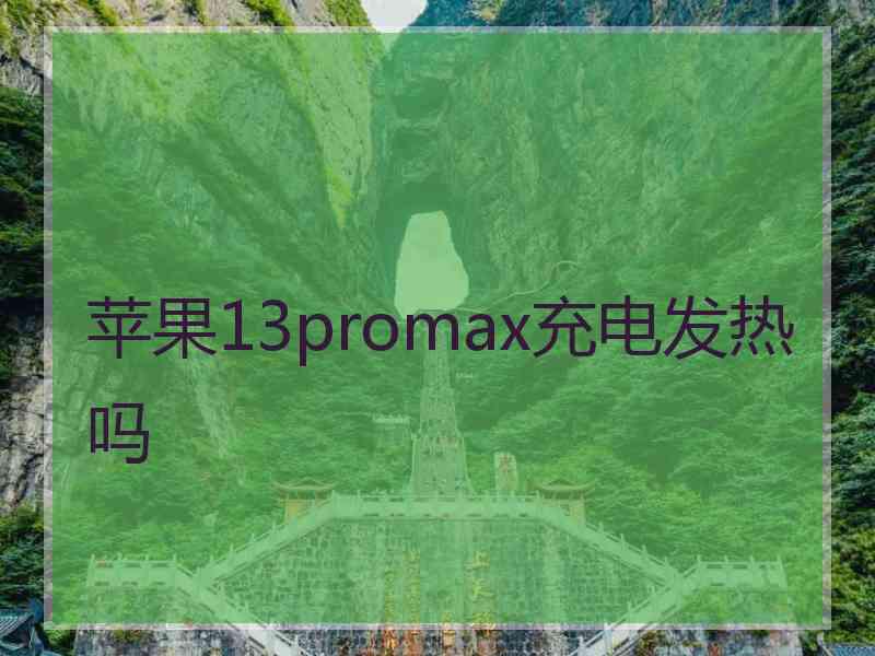 苹果13promax充电发热吗