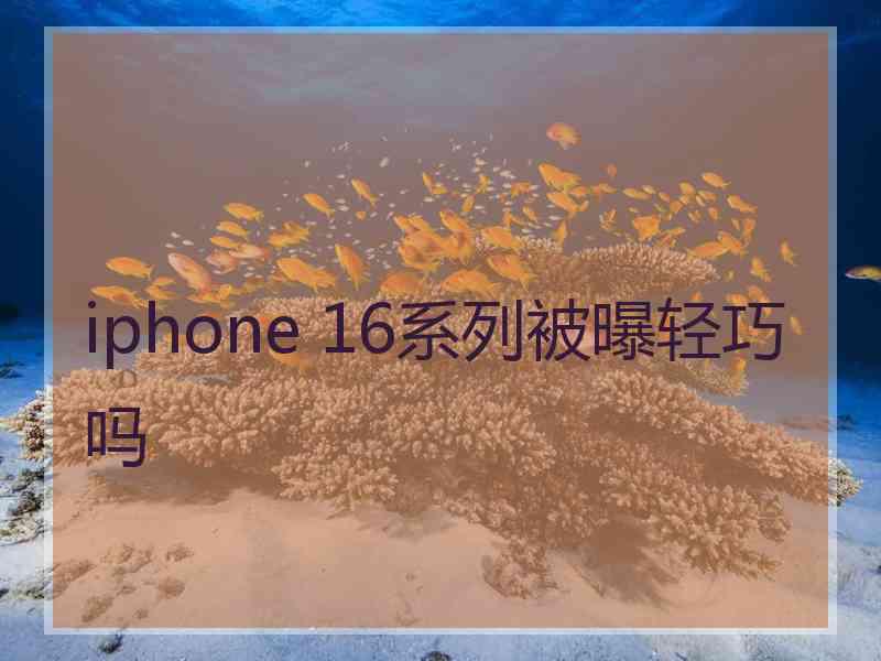 iphone 16系列被曝轻巧吗