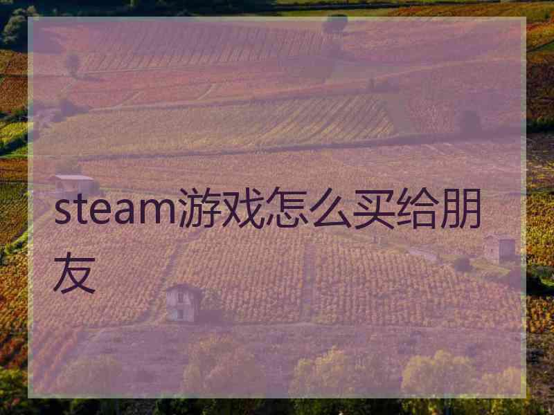 steam游戏怎么买给朋友