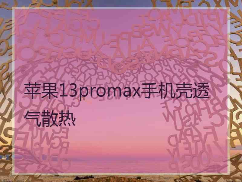 苹果13promax手机壳透气散热