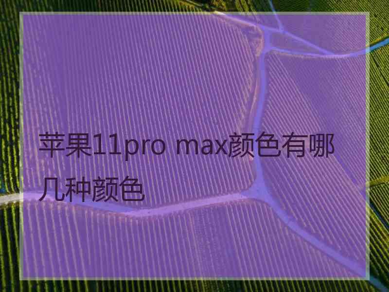 苹果11pro max颜色有哪几种颜色