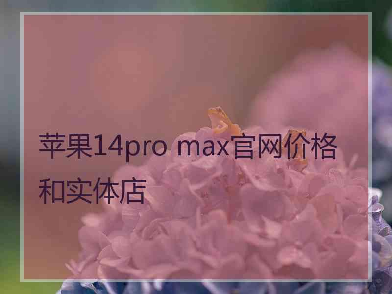 苹果14pro max官网价格和实体店