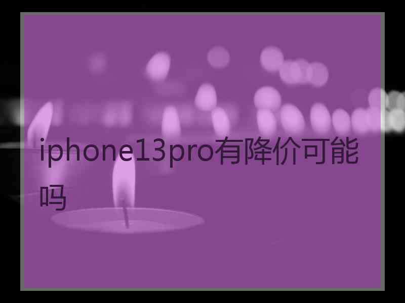 iphone13pro有降价可能吗