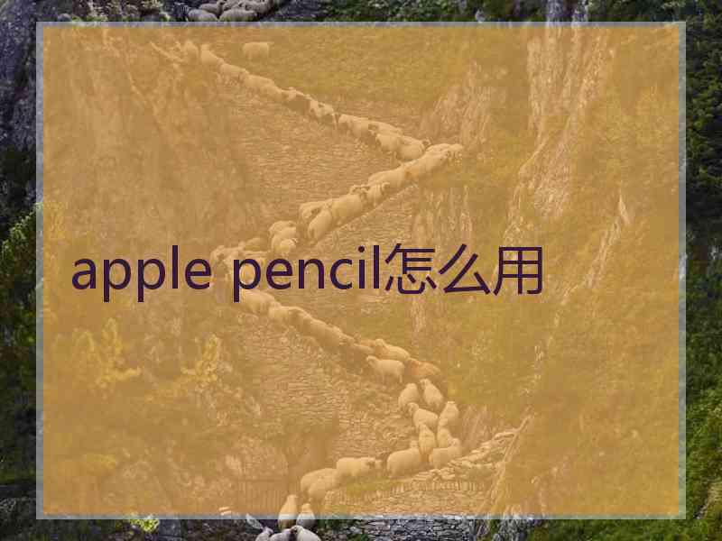 apple pencil怎么用