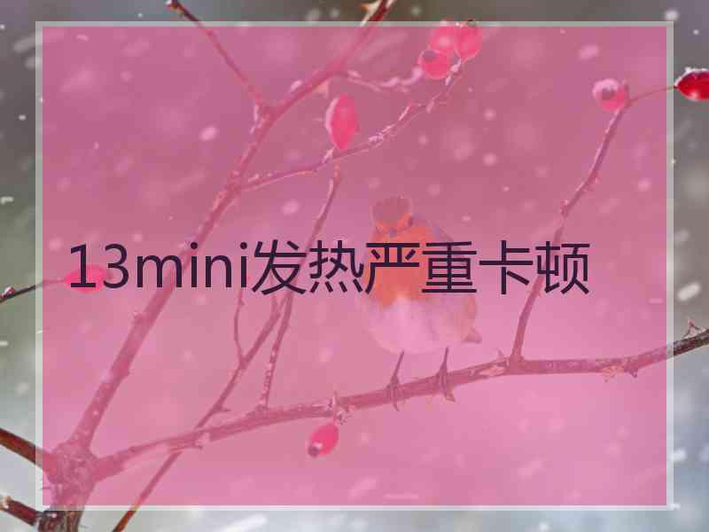 13mini发热严重卡顿