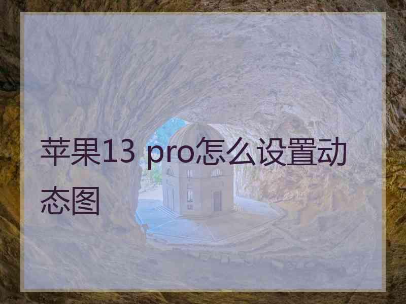 苹果13 pro怎么设置动态图