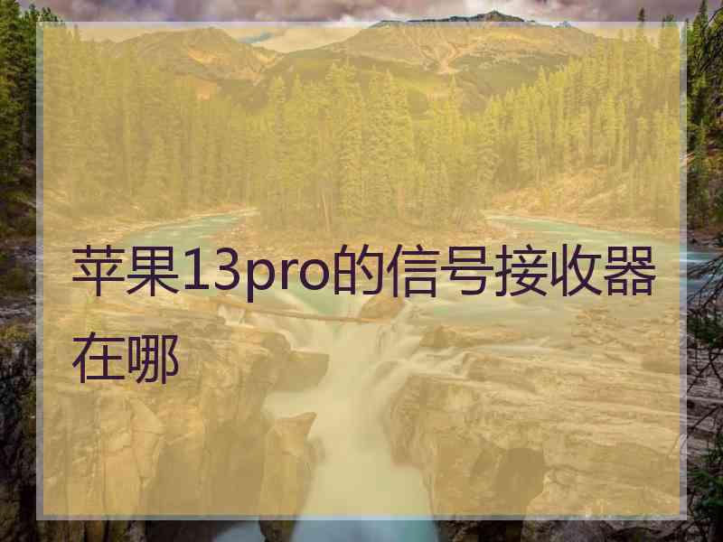 苹果13pro的信号接收器在哪