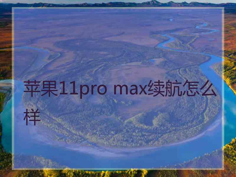 苹果11pro max续航怎么样