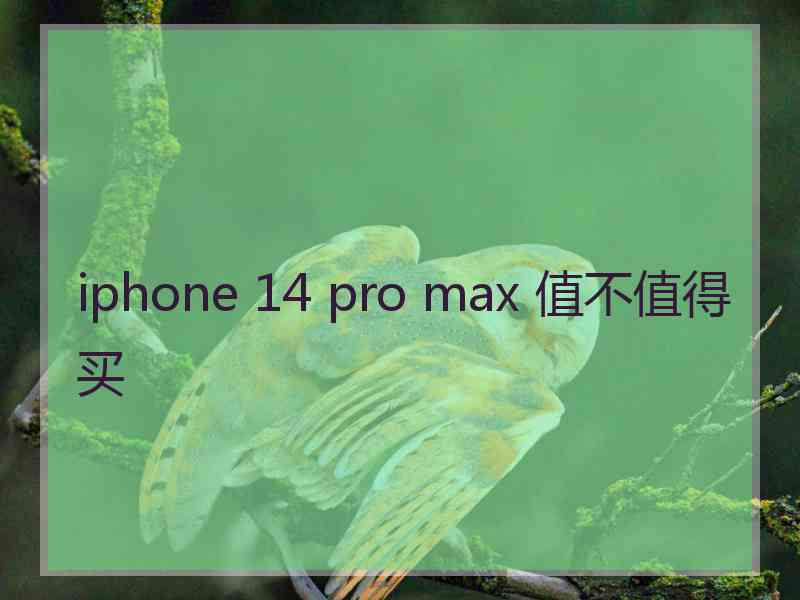 iphone 14 pro max 值不值得买