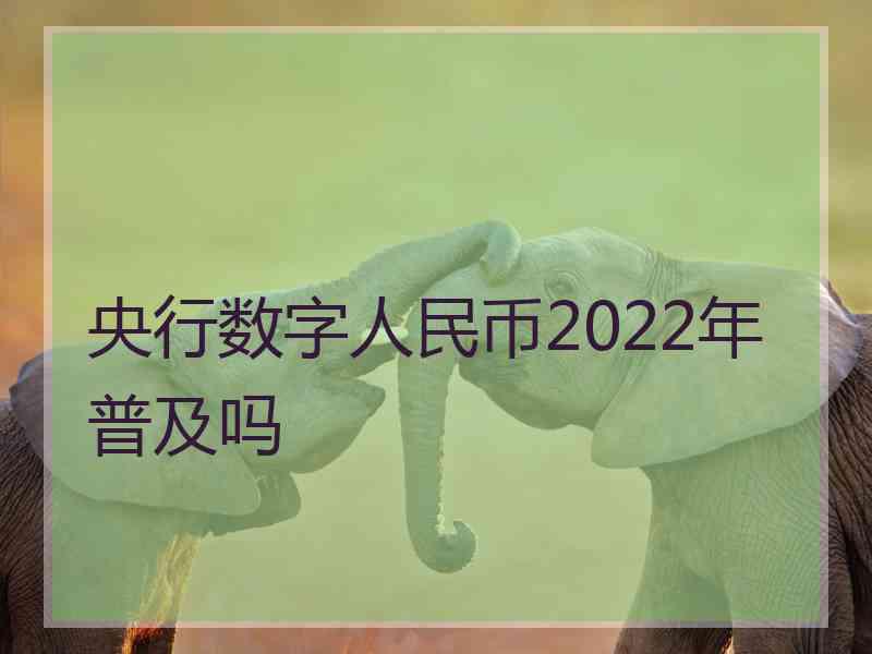 央行数字人民币2022年普及吗