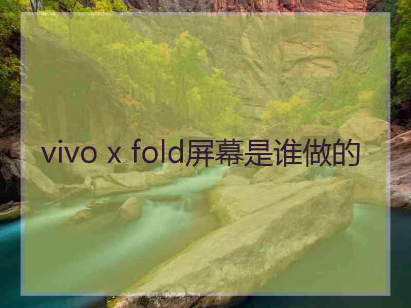 vivo x fold屏幕是谁做的