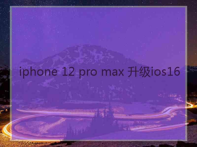 iphone 12 pro max 升级ios16