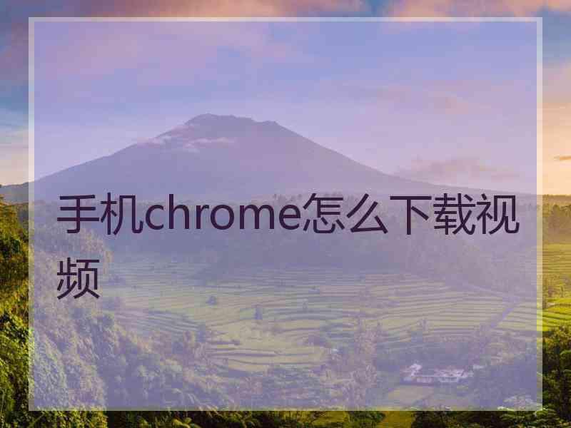 手机chrome怎么下载视频