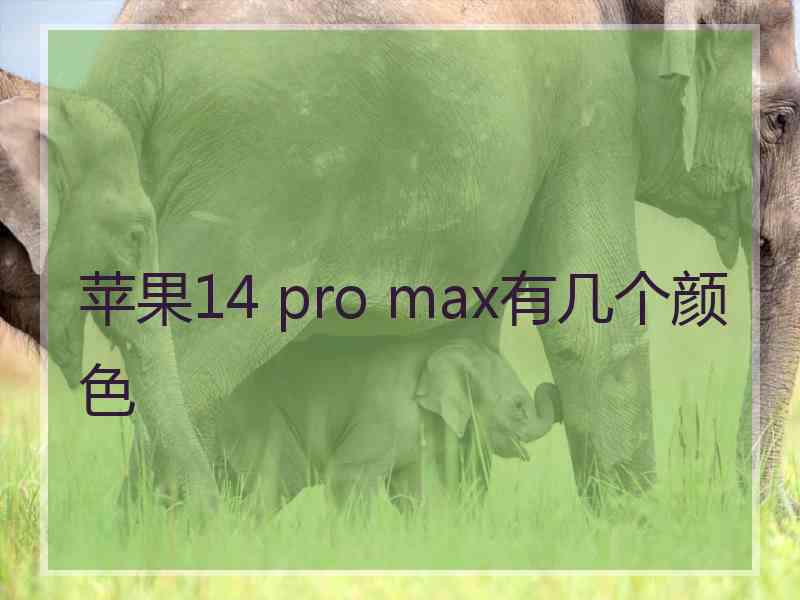 苹果14 pro max有几个颜色