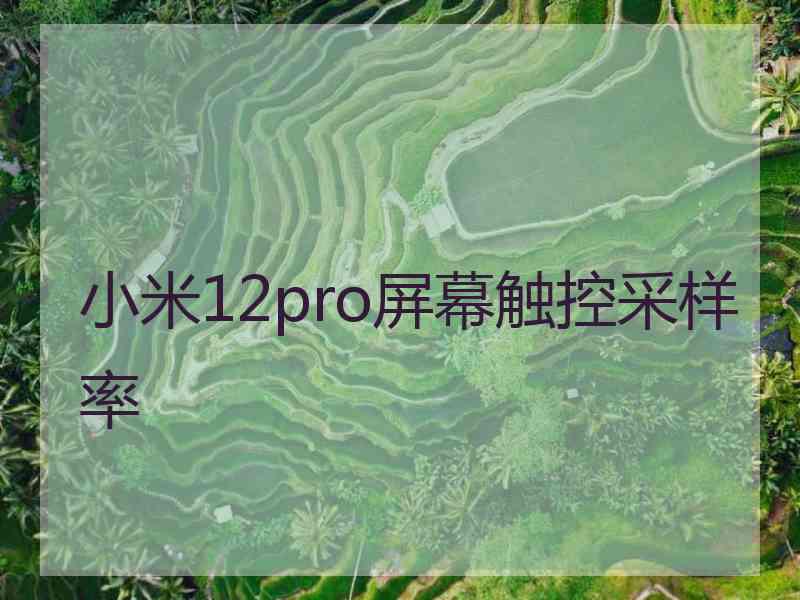 小米12pro屏幕触控采样率