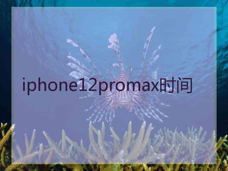 iphone12promax时间