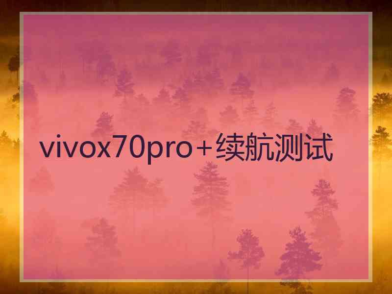 vivox70pro+续航测试