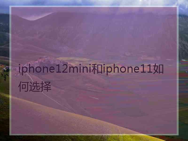 iphone12mini和iphone11如何选择