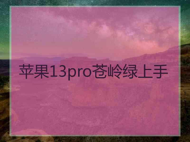 苹果13pro苍岭绿上手