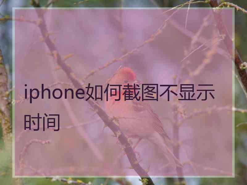 iphone如何截图不显示时间